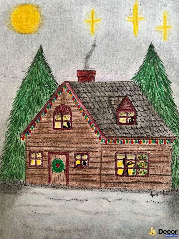 vẽ trang trí noel cực nghệ