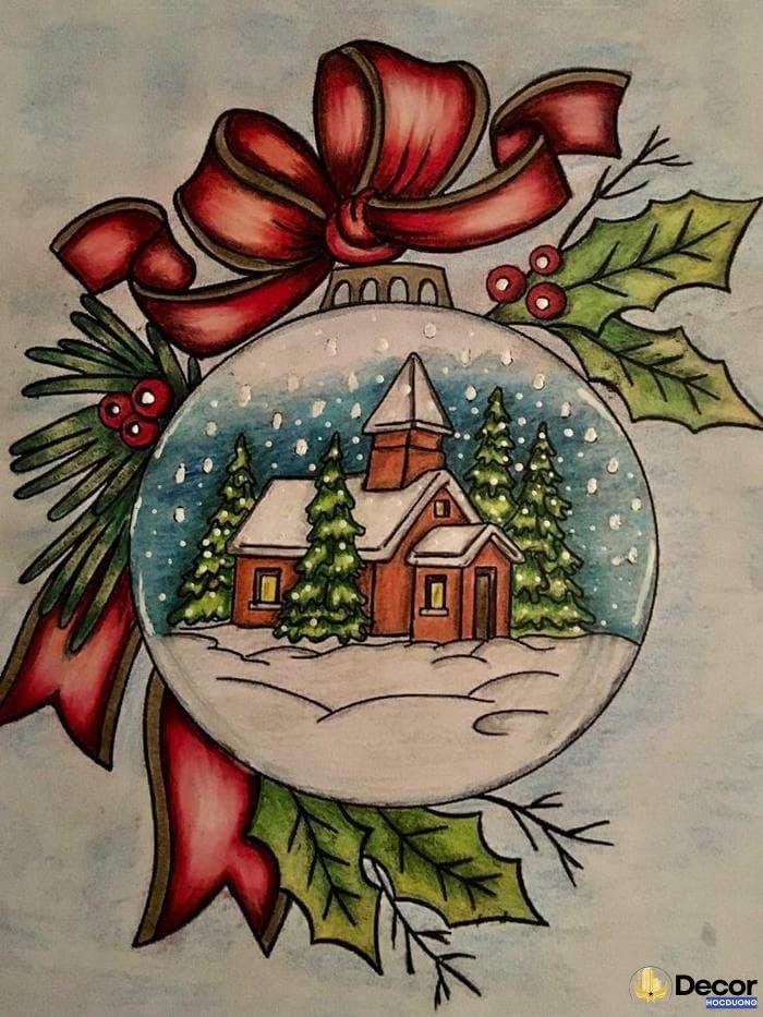 vẽ trang trí noel đẹp