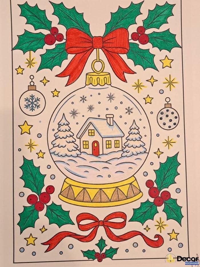 vẽ trang trí noel hài hòa