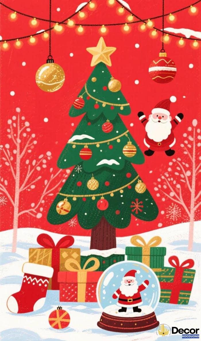 vẽ trang trí noel phong cách