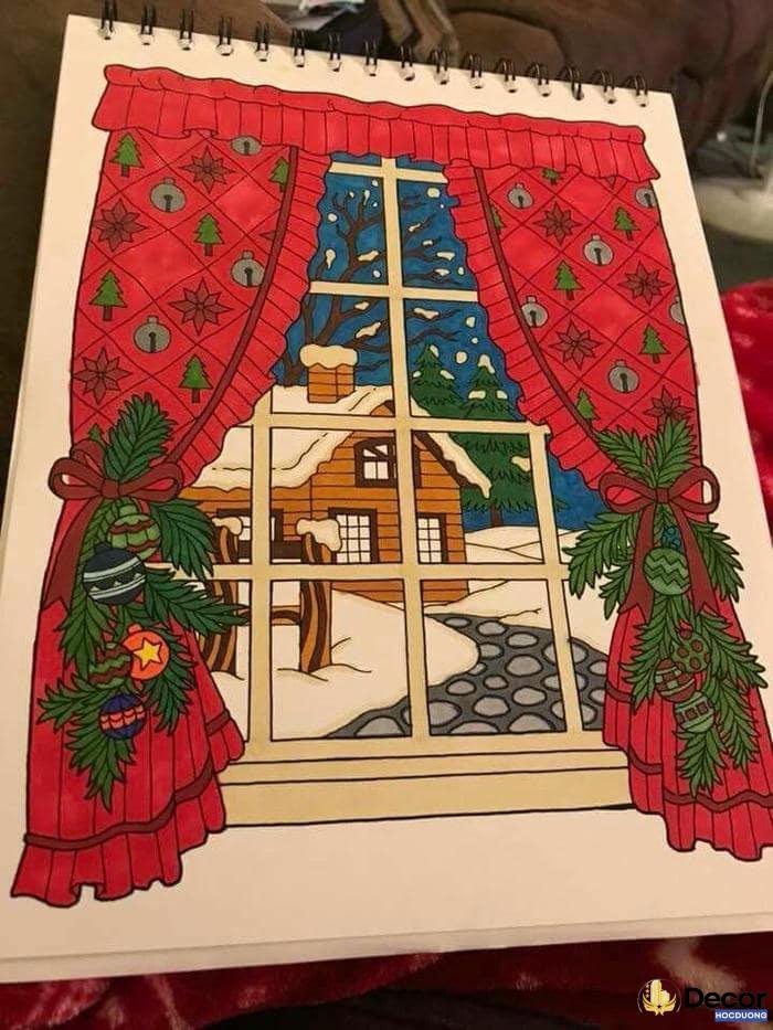 vẽ trang trí noel sáng tạo