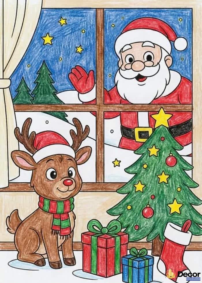 vẽ trang trí noel thẩm mỹ