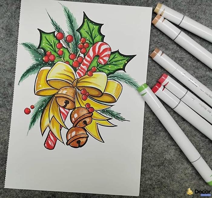vẽ trang trí noel tinh tế
