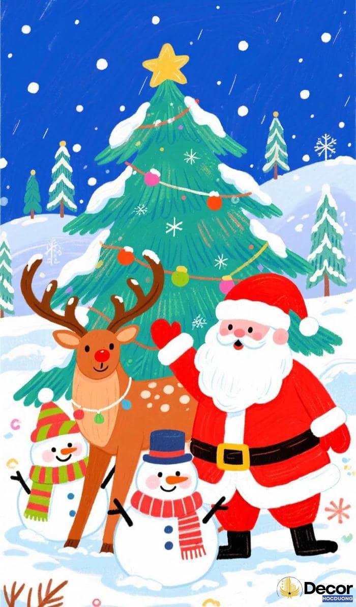 vẽ trang trí noel trang nhã