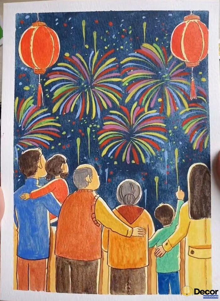 vẽ trang trí tết cực xinh