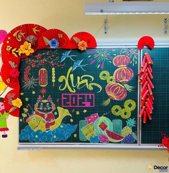 vẽ trang trí tết đơn giản