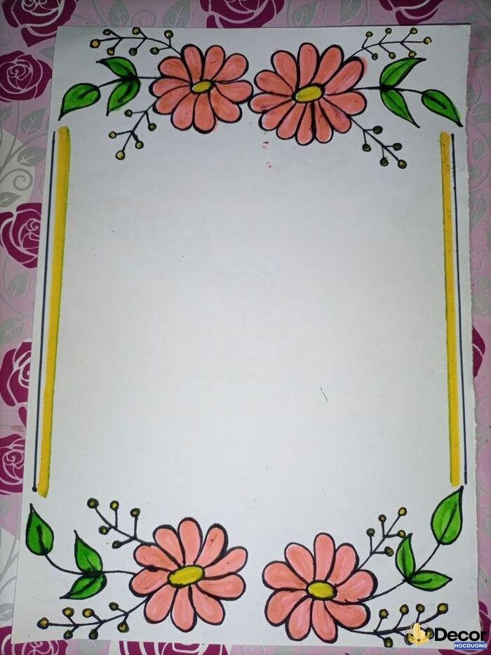 vẽ trang trí viền giấy a4 cực đẹp