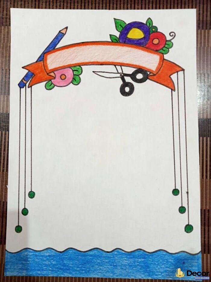 vẽ trang trí viền giấy a4 cực nghệ