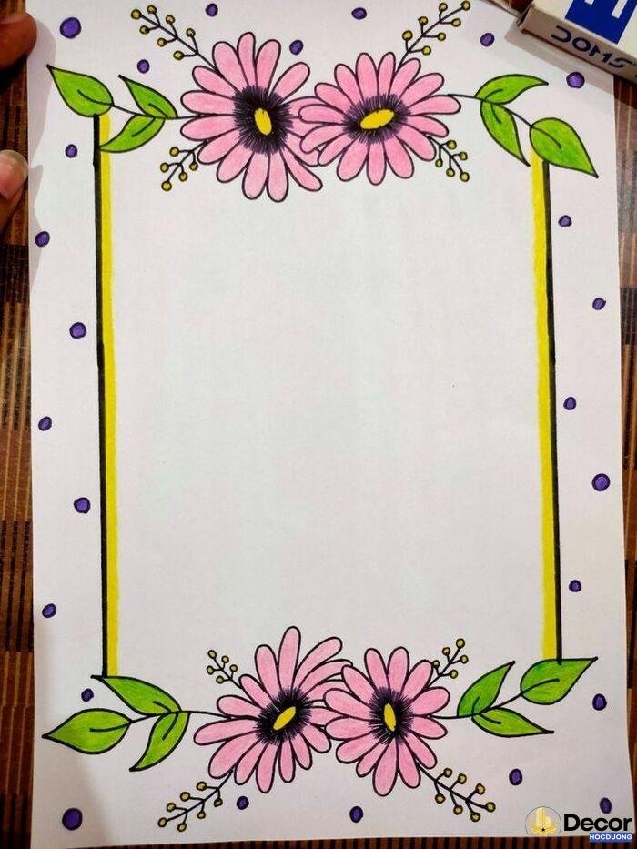 vẽ trang trí viền giấy a4 xinh