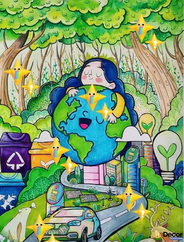 vẽ tranh a3 bảo vệ môi trường và tương lai