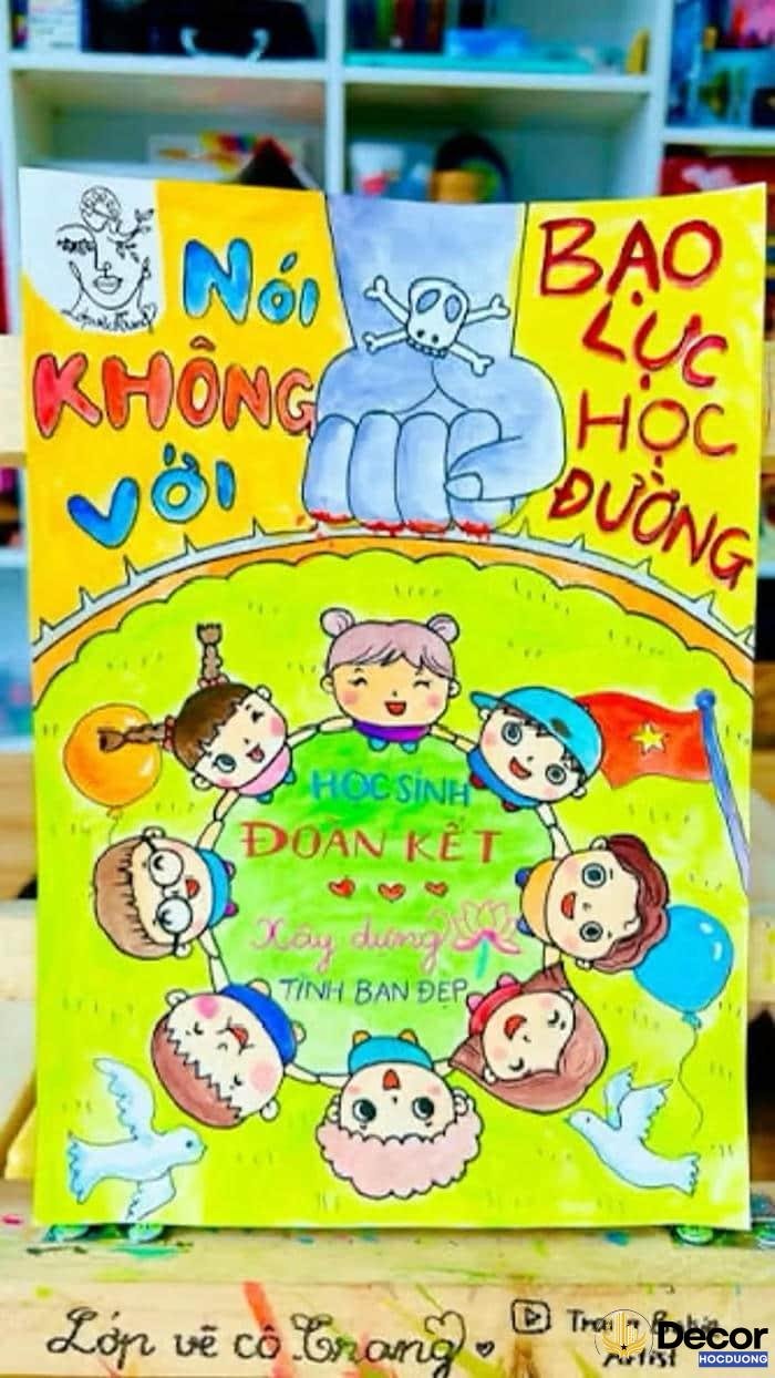 vẽ tranh bạo lực học đường độc đáo