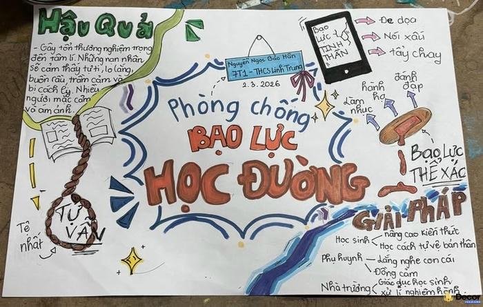 vẽ tranh bạo lực học đường trang nhã