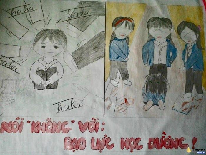 vẽ tranh bạo lực học đường