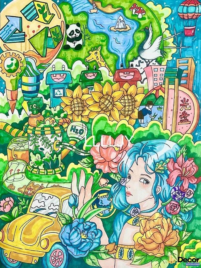 vẽ tranh bảo vệ môi trường và giáo dục