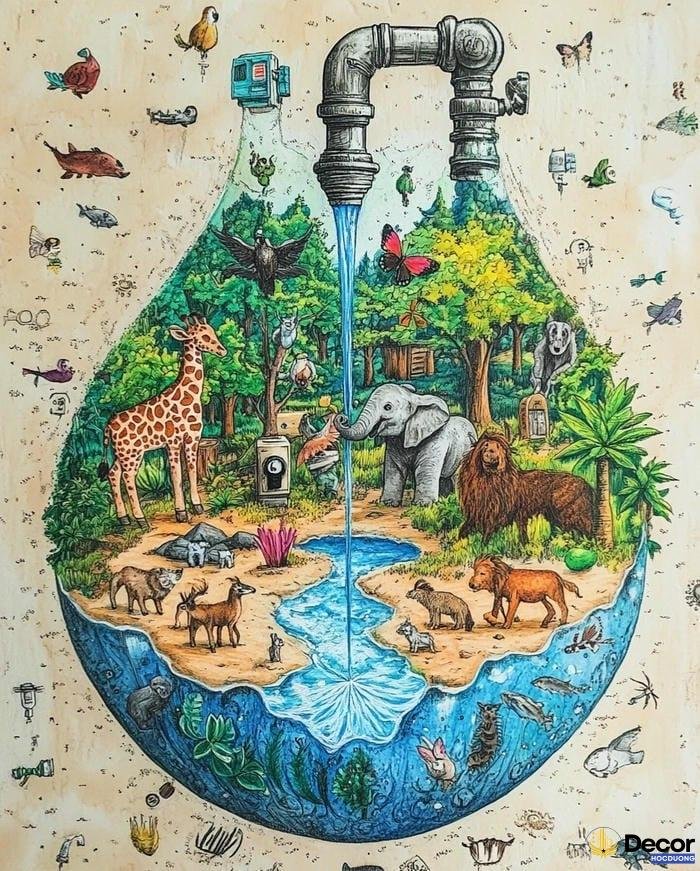 vẽ tranh bảo vệ môi trường với thông điệp