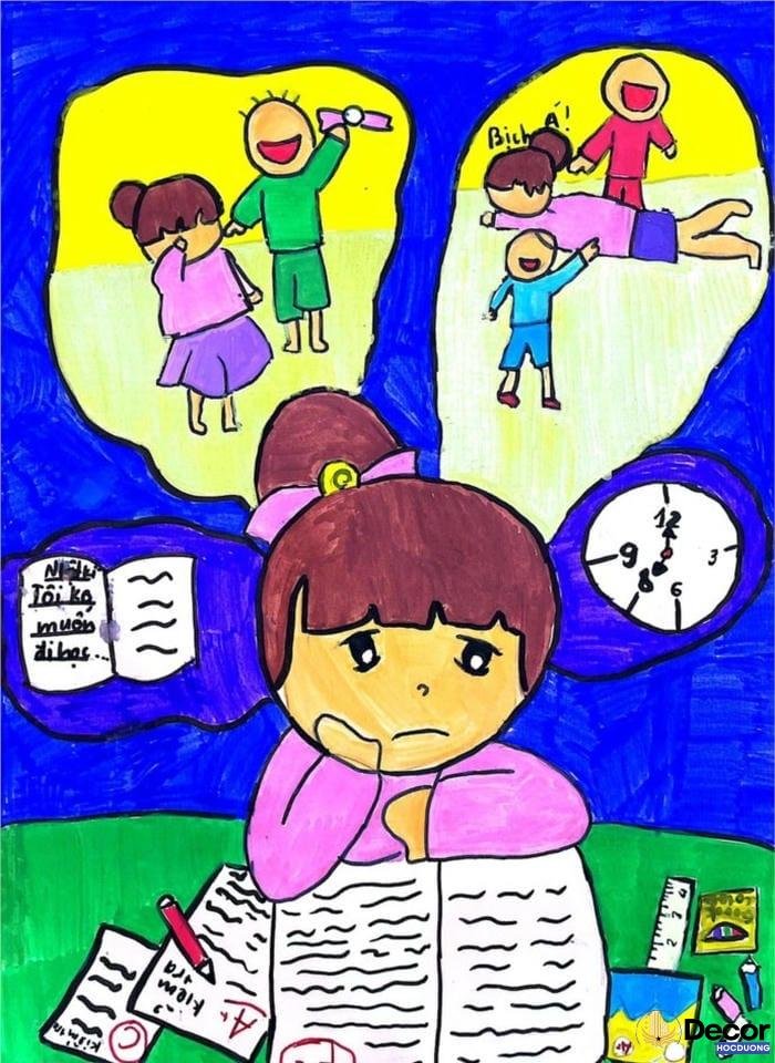 vẽ tranh chống bạo lực học đường