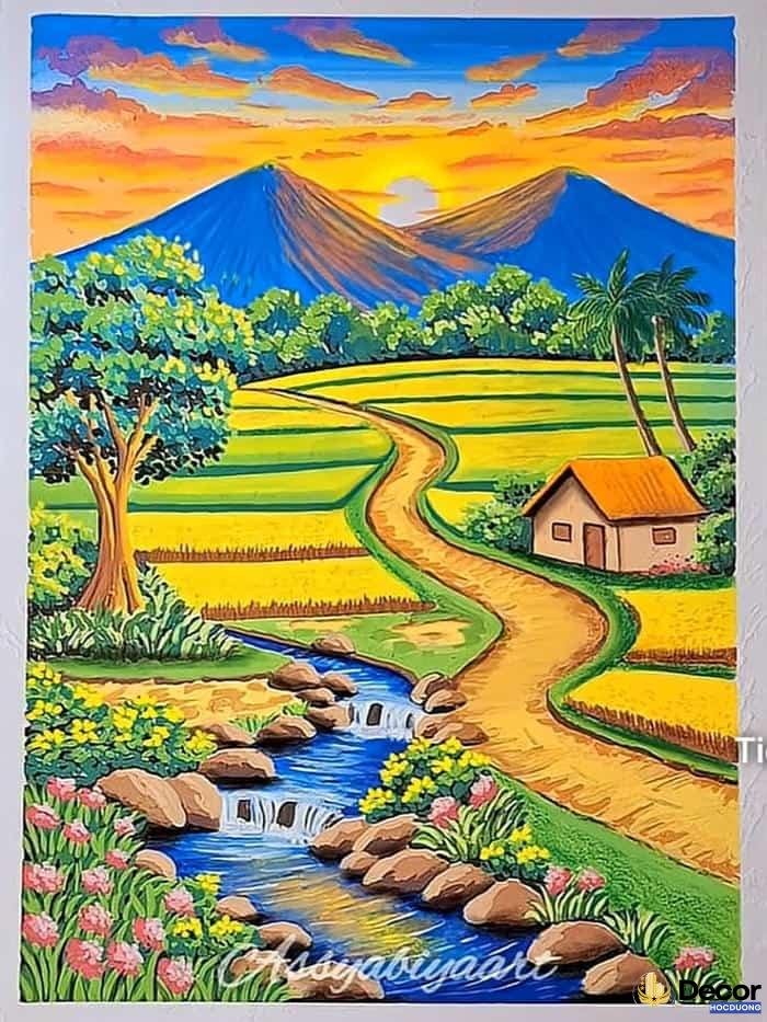 vẽ tranh phỏng cảnh dễ vẽ