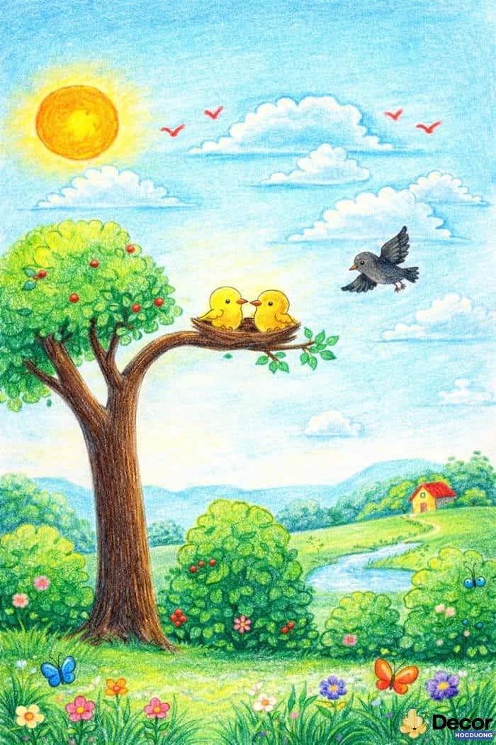 vẽ tranh phỏng cảnh đẹp