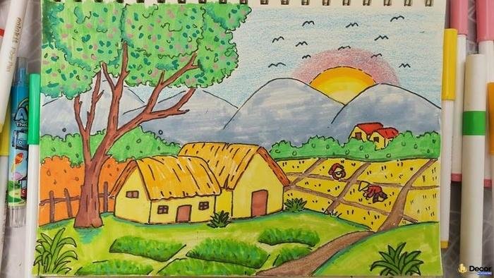 vẽ tranh phỏng cảnh đơn giản