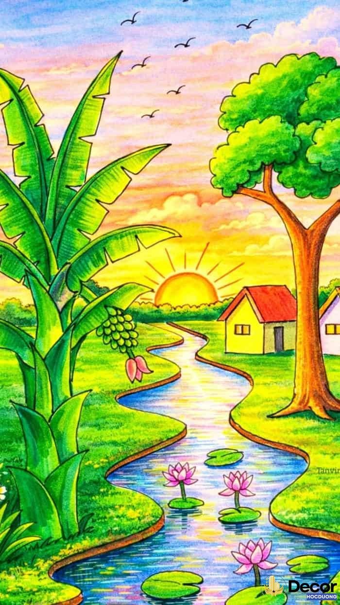 vẽ tranh phỏng cảnh hài hòa