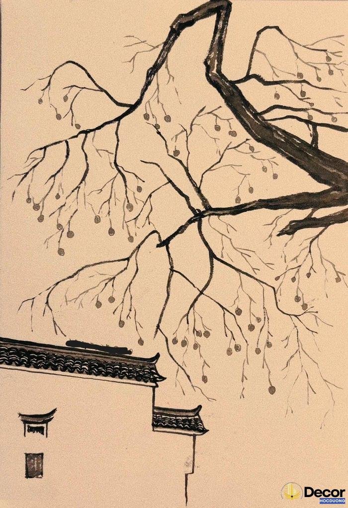 vẽ tranh phong cảnh mùa đông