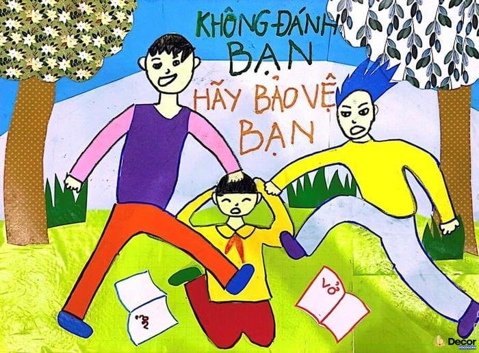 vẽ tranh về phòng chống bạo lực học đường