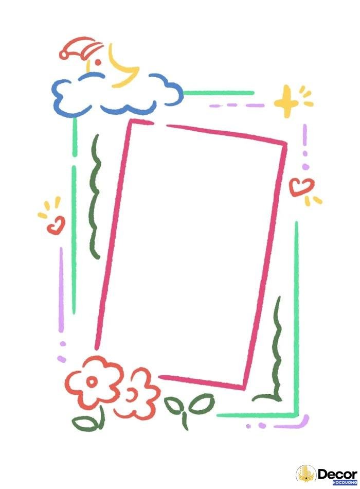 viền hoa đơn giản trang trí giấy a4