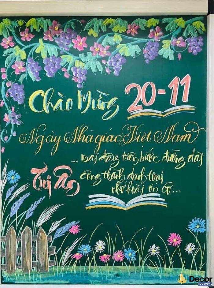 ý tưởng trang trí bảng 20_11 bằng phấn