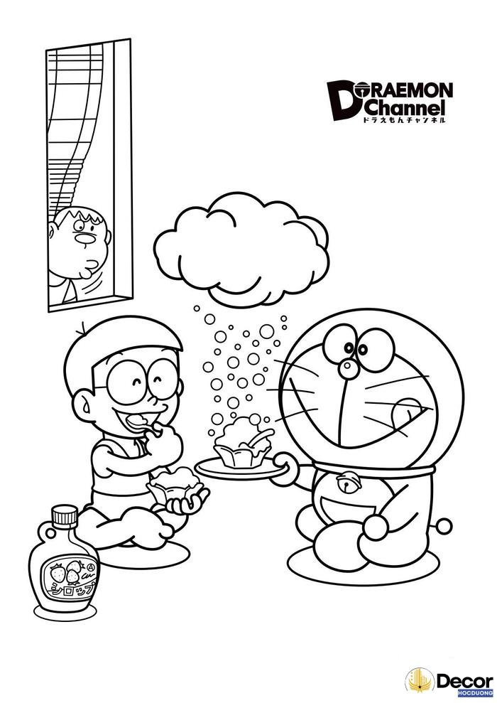 Bộ tranh tô màu Doraemon dễ thương