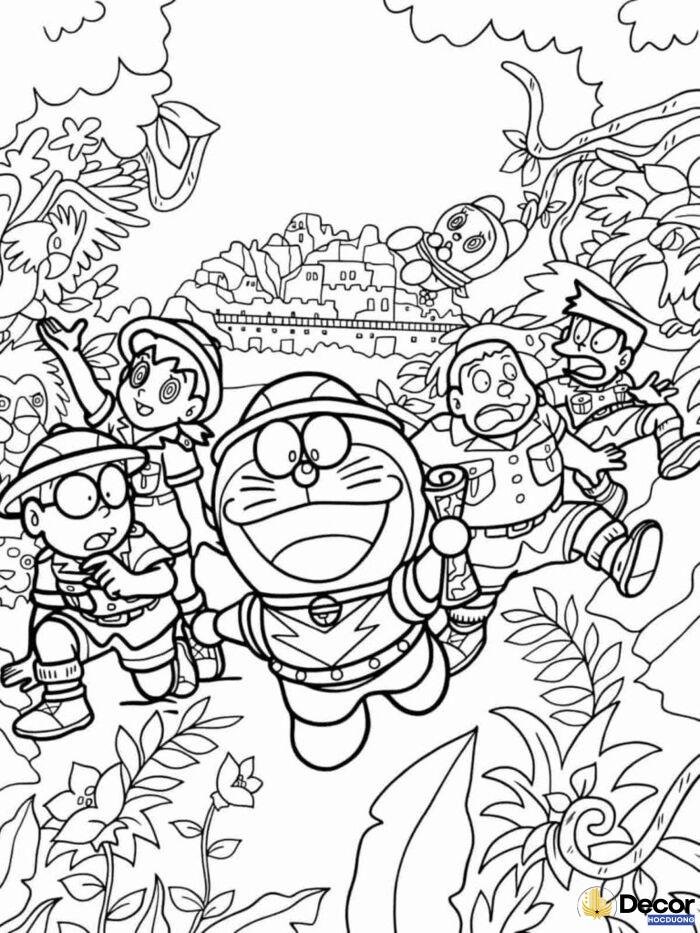 Hình tô màu Doraemon đáng yêu