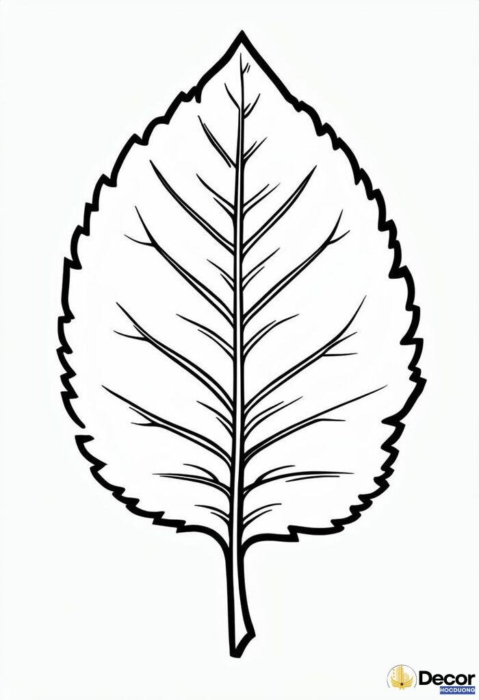 Hình tô màu chiếc lá xinh