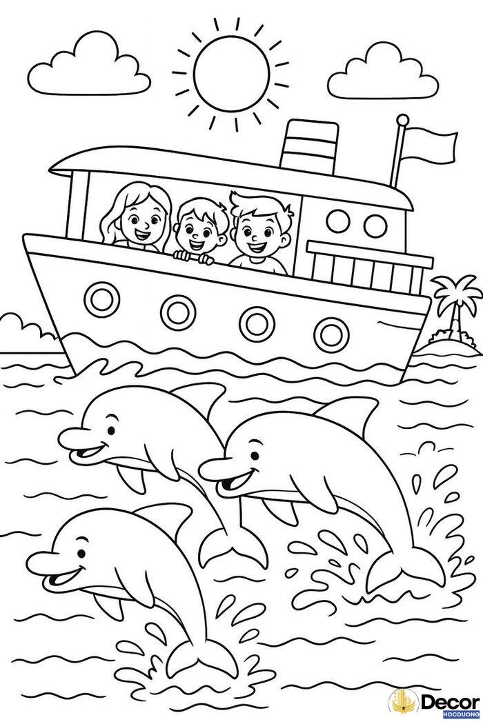 Hình tô màu gia đình đơn giản mà đẹp