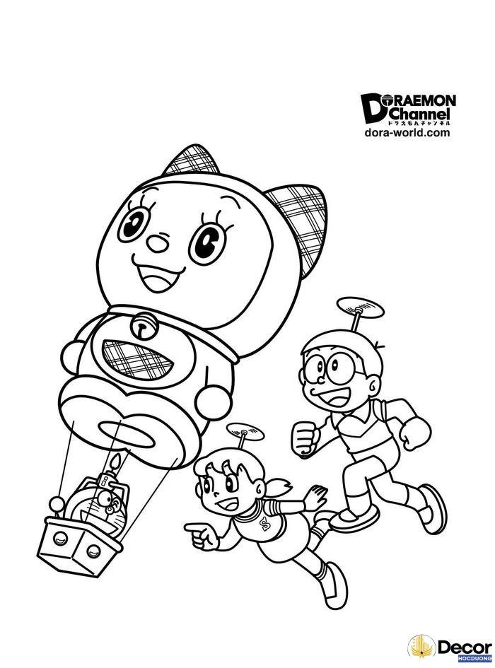 Tranh tô màu Doraemon cho bé 6 tuổi