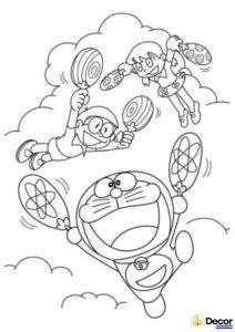 Tranh tô màu Doraemon cổ điển