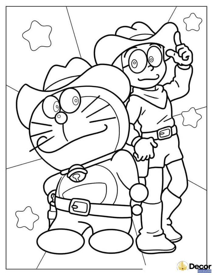 Tranh tô màu Doraemon vui nhộn