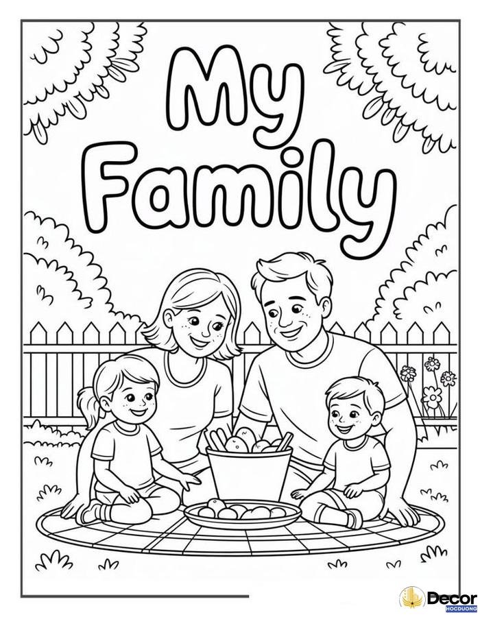 Tranh tô màu cha mẹ và con