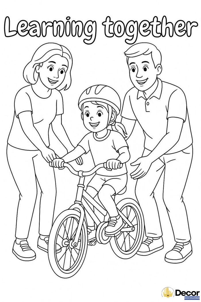 Tranh tô màu gia đình dễ in