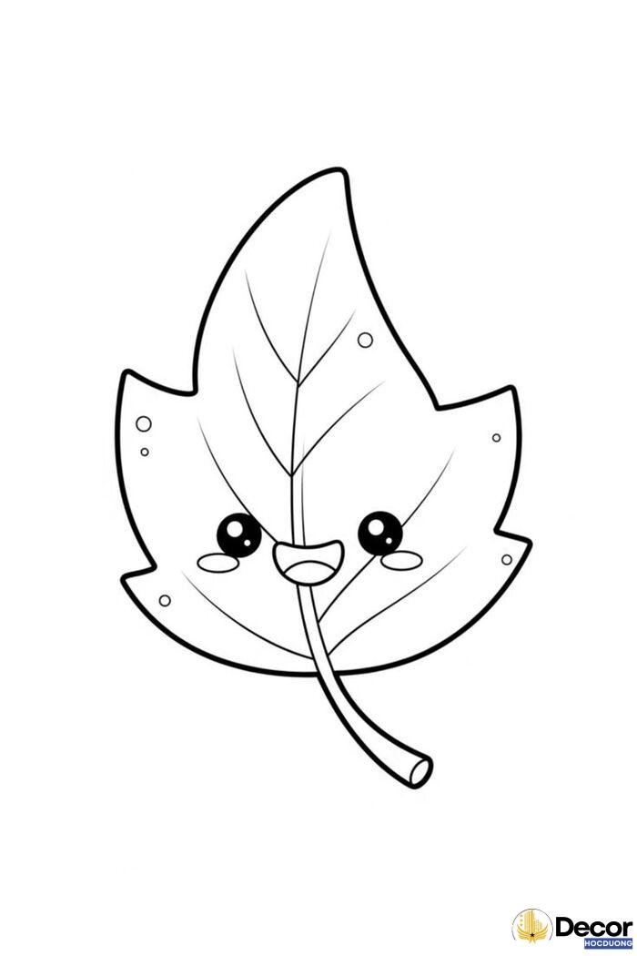 Tranh tô màu lá cây phù hợp bé 6 tuổi