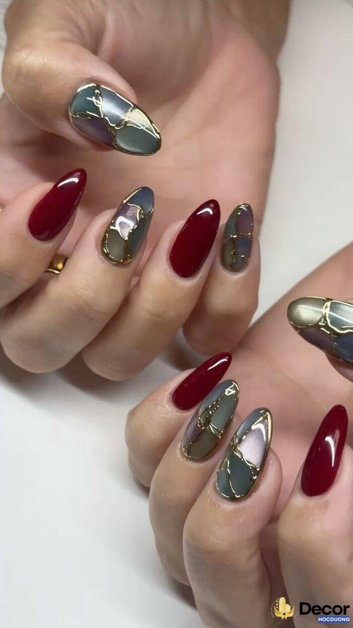 almond nails cực sang