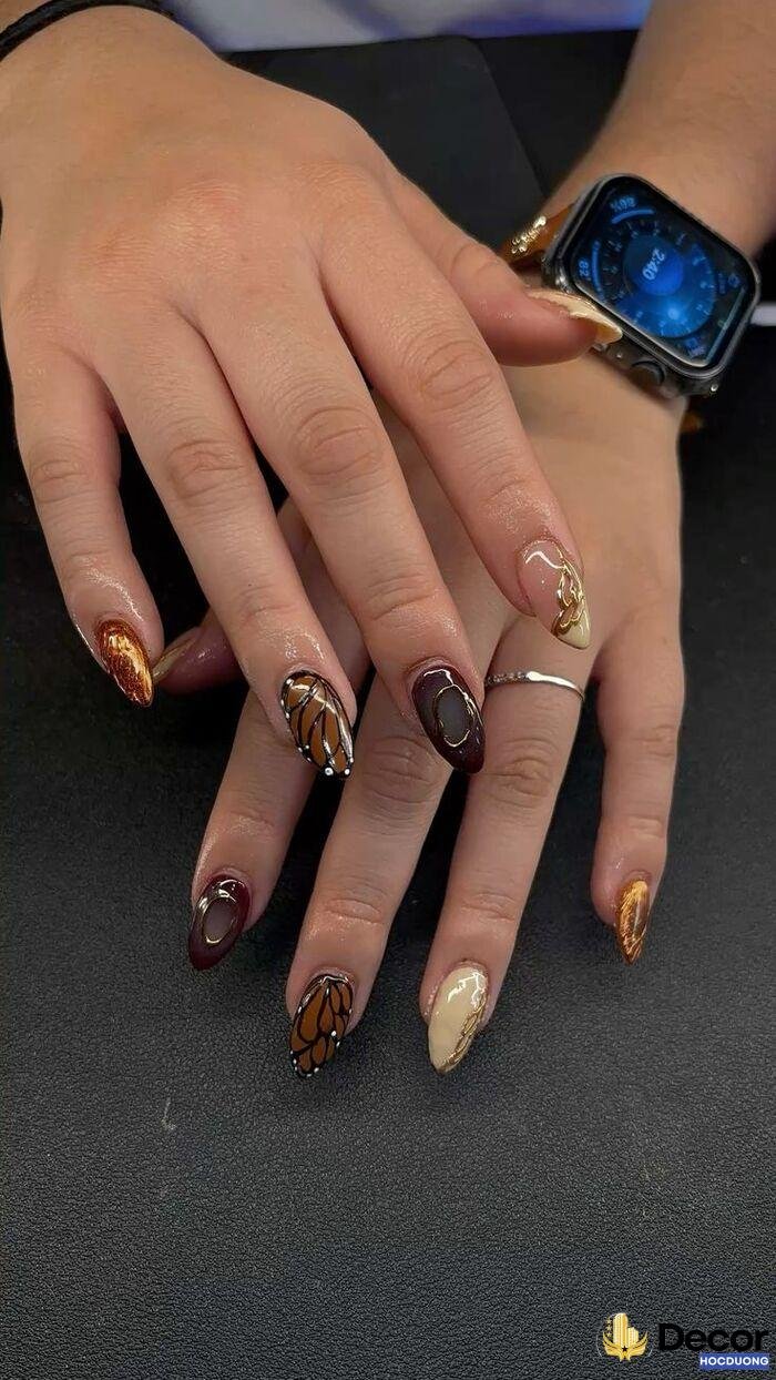 almond nails dáng hạnh nhân