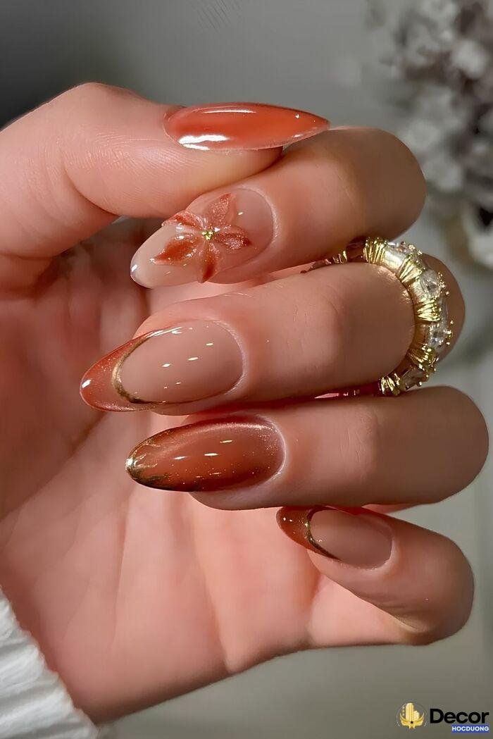 almond nails nữ tính