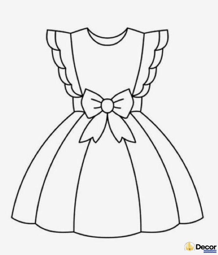 ảnh tranh tô màu váy xinh