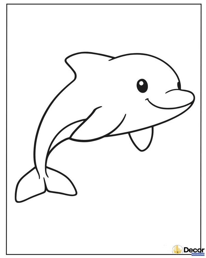 bộ cá heo hoạt hình tô màu
