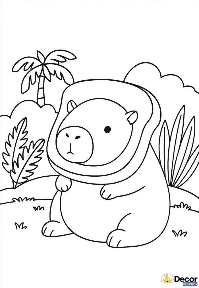bộ tranh tô màu capybara