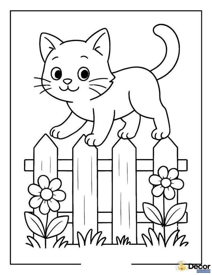 bộ tranh tô màu con mèo
