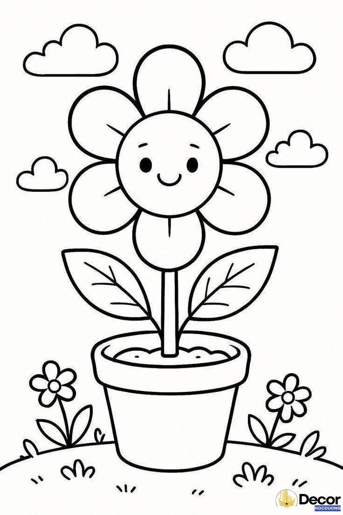 bông hoa tô màu cho bé