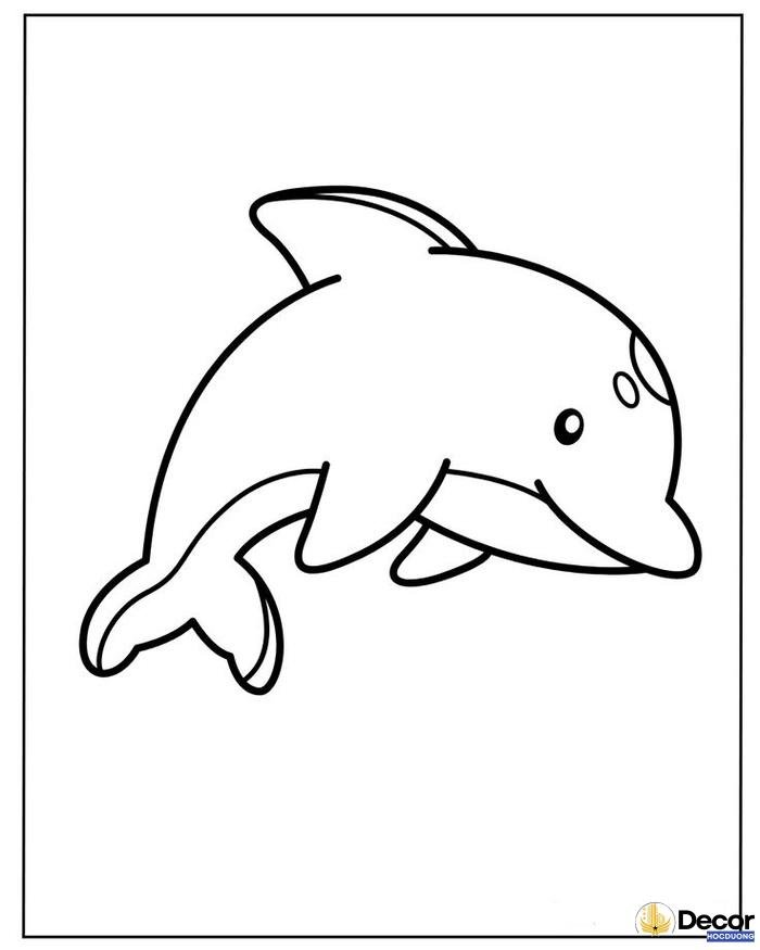cá heo hoạt hình tô màu xinh