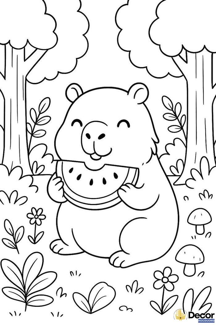 capybara tô màu cho bé