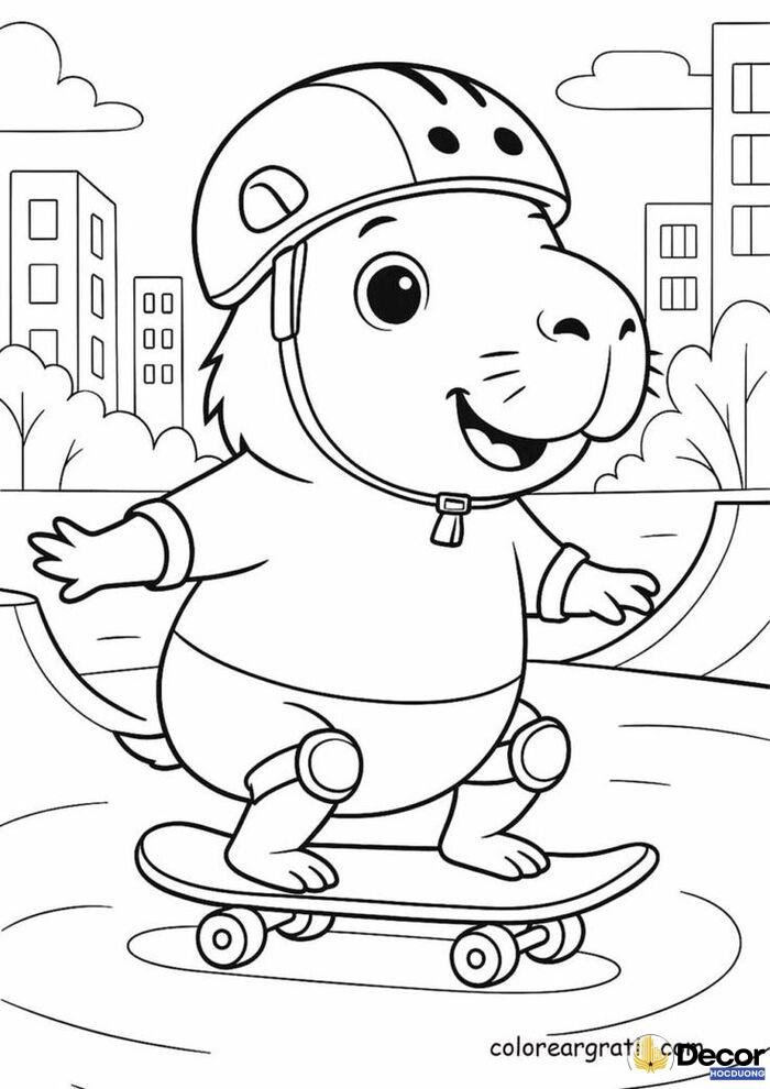 capybara tô màu sáng tạo