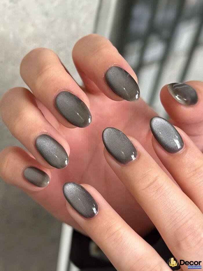 cat eye nails dáng ngắn